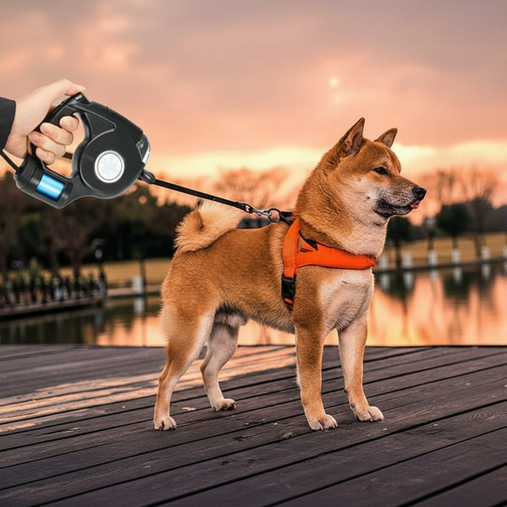 LED Dog Leash with Built-in Flashlight for Safe Walks