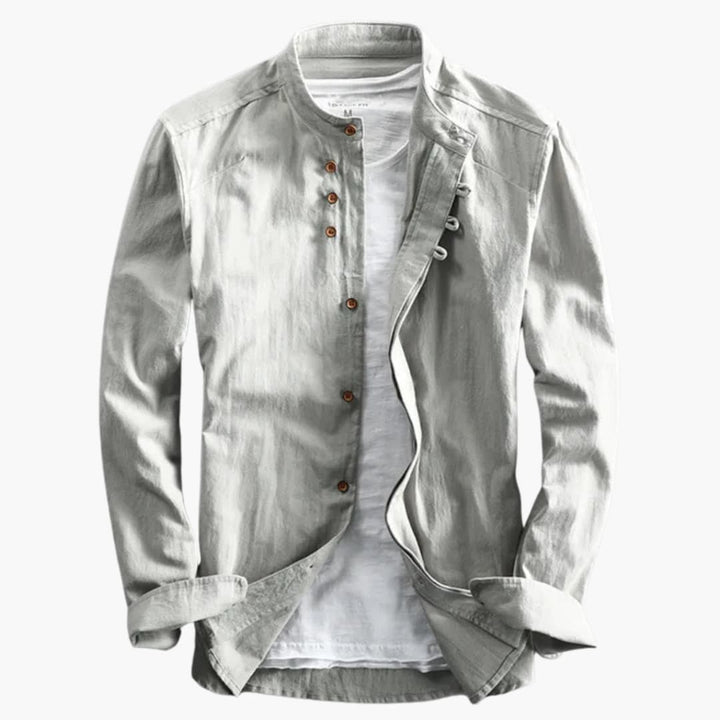 Men's Stand Collar Shirt | Long Sleeve