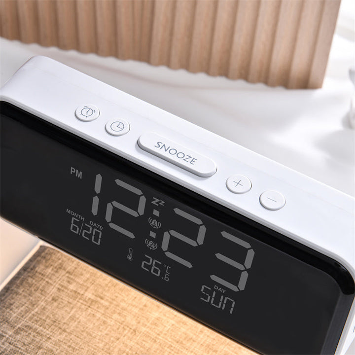 3-in-1 Bedside Lamp with Wireless Charging – LCD Alarm Clock & Touch Dimmable LED Table Light