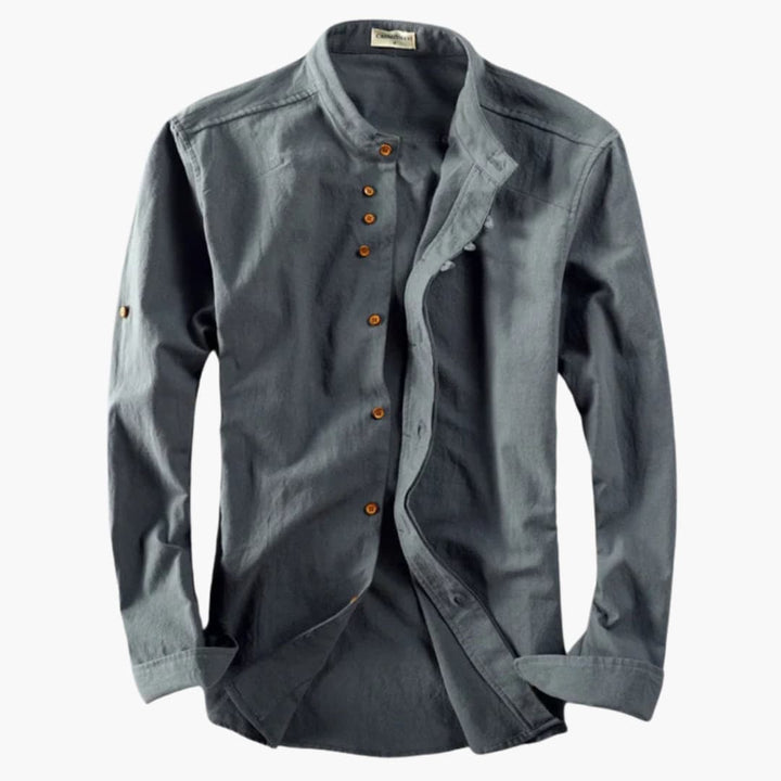 Men's Stand Collar Shirt | Long Sleeve