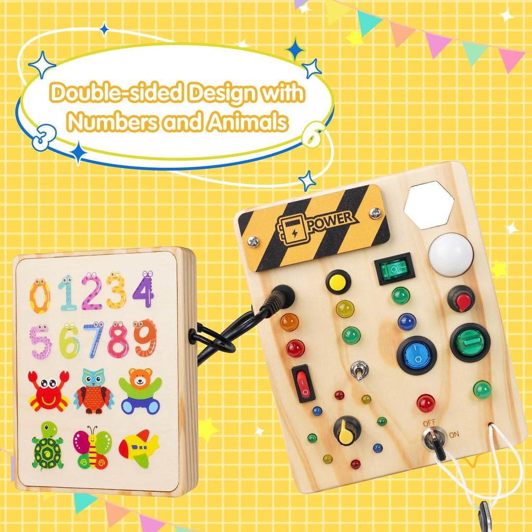 Montessori Toddler Pinboard with 27 LED Lights - Educational Toy for Ages 1-6