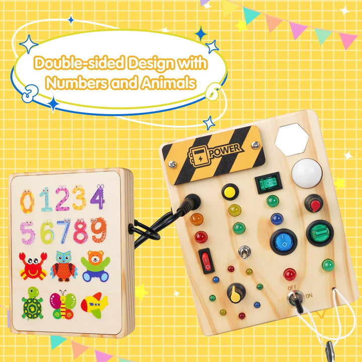 Montessori Toddler Pinboard with 27 LED Lights - Educational Toy for Ages 1-6