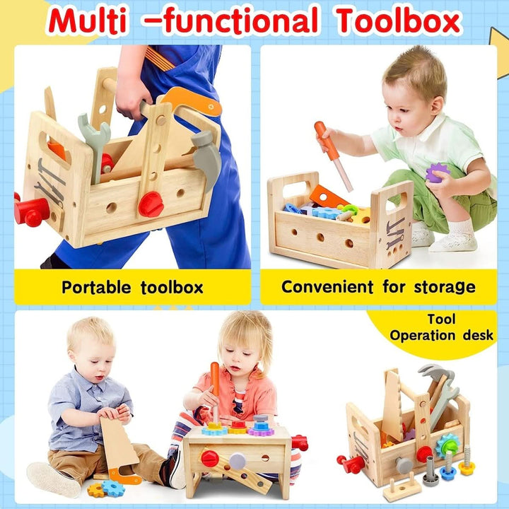 Children's Wooden Toolbox – Creative Play for Developing Motor Skills from 6 Months