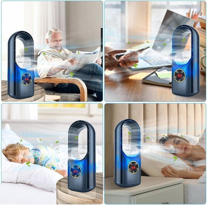 Silent Bladeless Portable Air Conditioner: Ergonomic Design for Home and Office Use