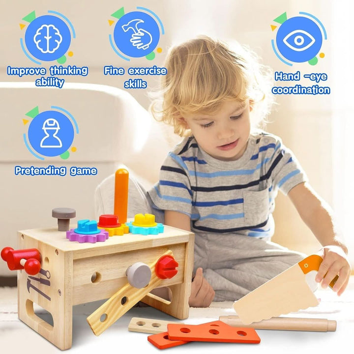 Children's Wooden Toolbox – Creative Play for Developing Motor Skills from 6 Months