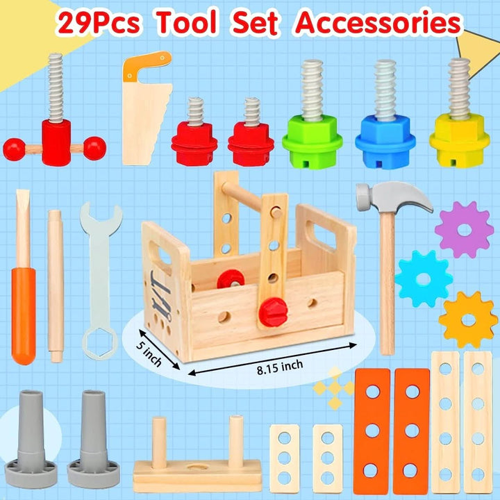 Children's Wooden Toolbox – Creative Play for Developing Motor Skills from 6 Months