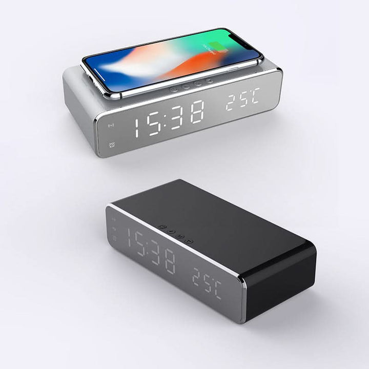 LED Alarm Clock with Wireless Charger