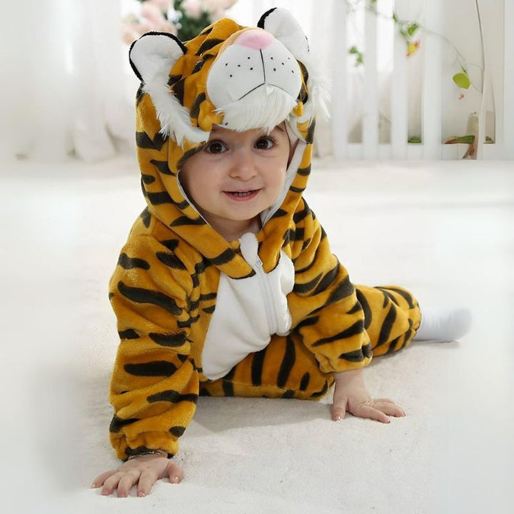Animal Baby Overall – Fluffy Comfort with Zipper Access