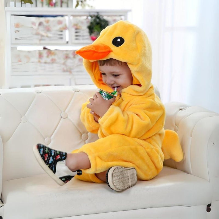 Animal Baby Overall – Fluffy Comfort with Zipper Access