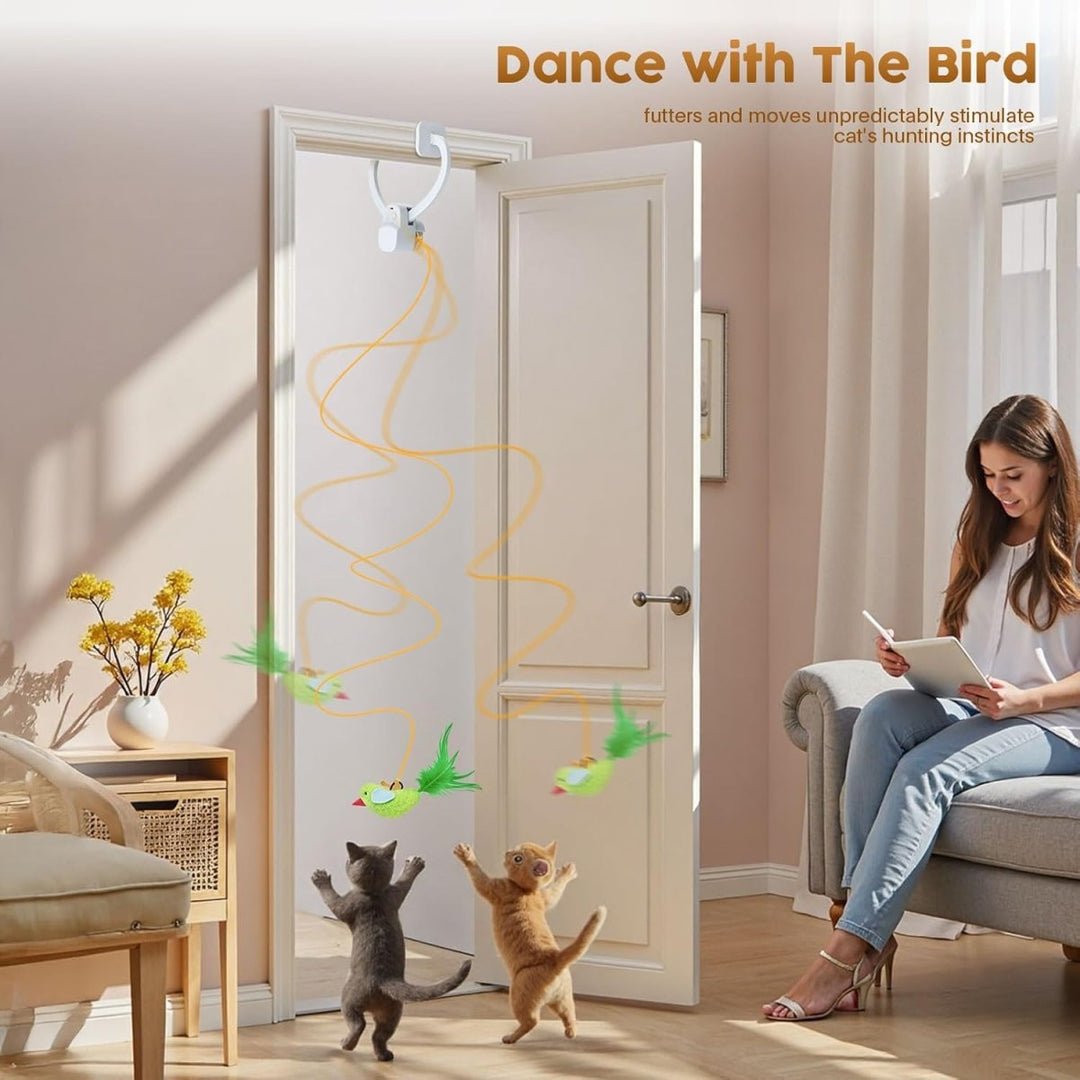 Motion-Activated Bird Toy for Indoor Cats