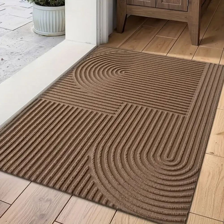 Absorbent, Washable Mat with Flowing Line Pattern