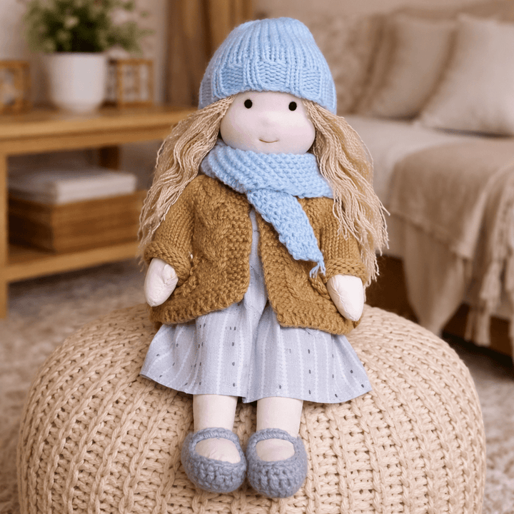 Handmade Waldorf Doll Crafted from Cotton for Creative Play