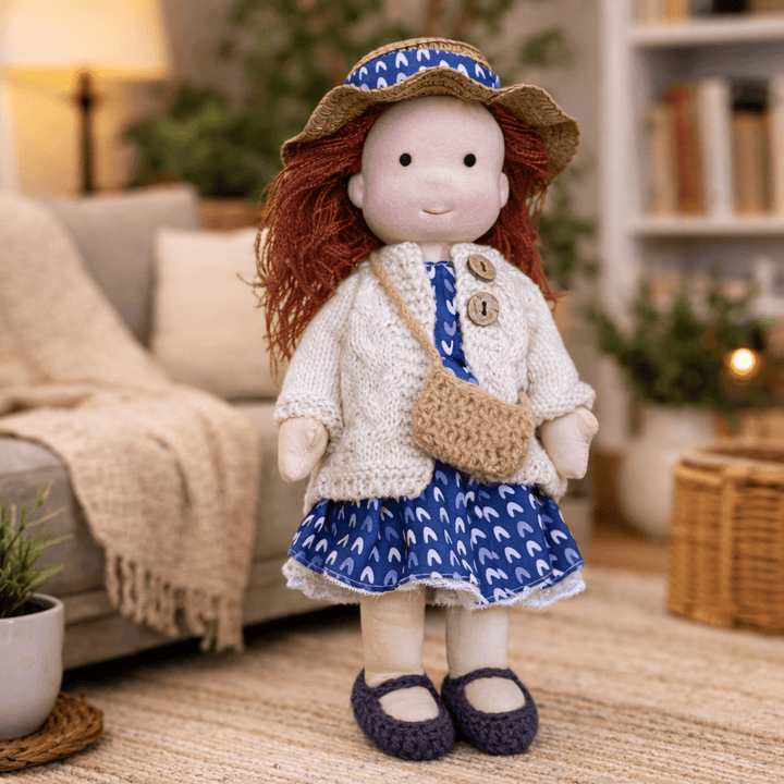 Handmade Waldorf Doll Crafted from Cotton for Creative Play