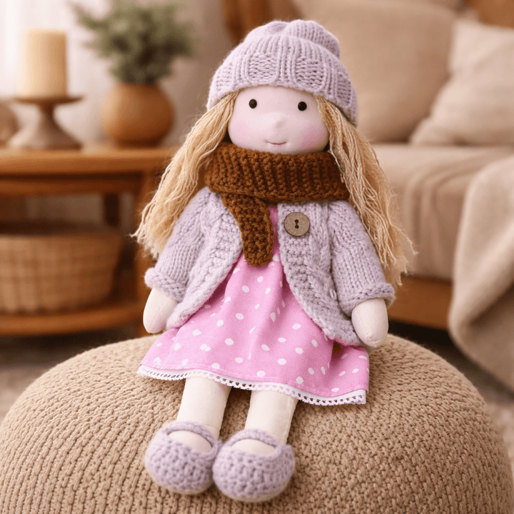 Handmade Waldorf Doll Crafted from Cotton for Creative Play