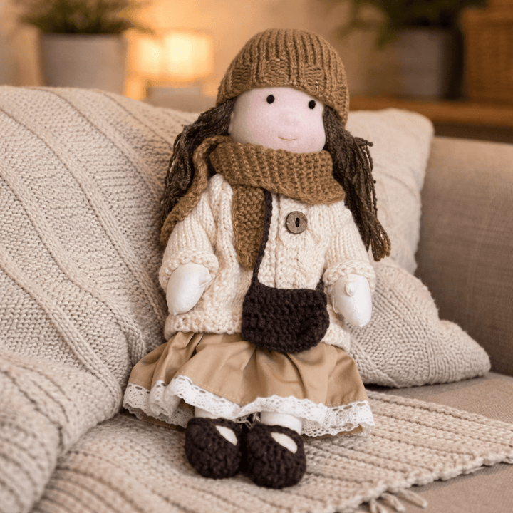 Handmade Waldorf Doll Crafted from Cotton for Creative Play
