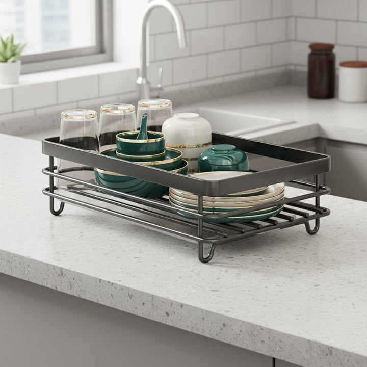 Foldable Stainless Steel Dish Rack - Space-Saving Design for Modern Kitchens