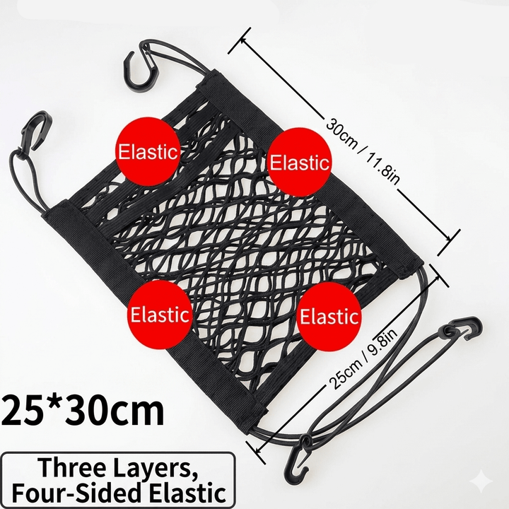 Car Safety Net for Dogs with Convenient Storage Solution