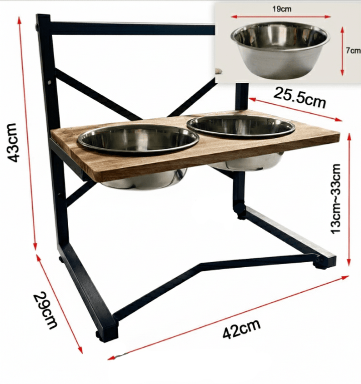 Ergonomic Feeding Station for Dogs with Stainless Steel Bowls
