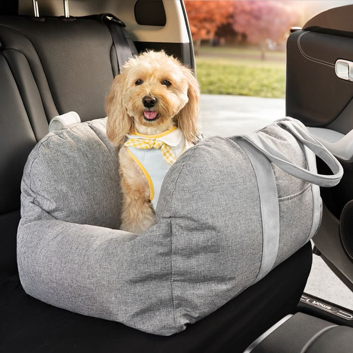 Dog Seat Bed with Safety Belt & Non-Slip Bottom for Comfortable Rides