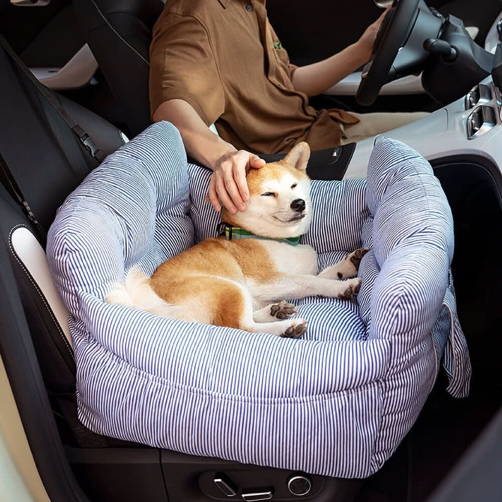 Dog Seat Bed with Safety Belt & Non-Slip Bottom for Comfortable Rides