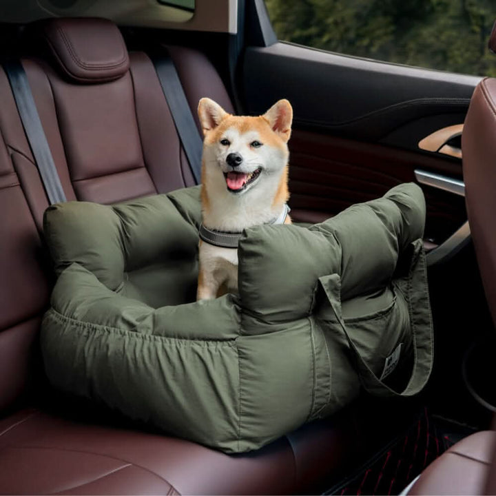 Dog Seat Bed with Safety Belt & Non-Slip Bottom for Comfortable Rides