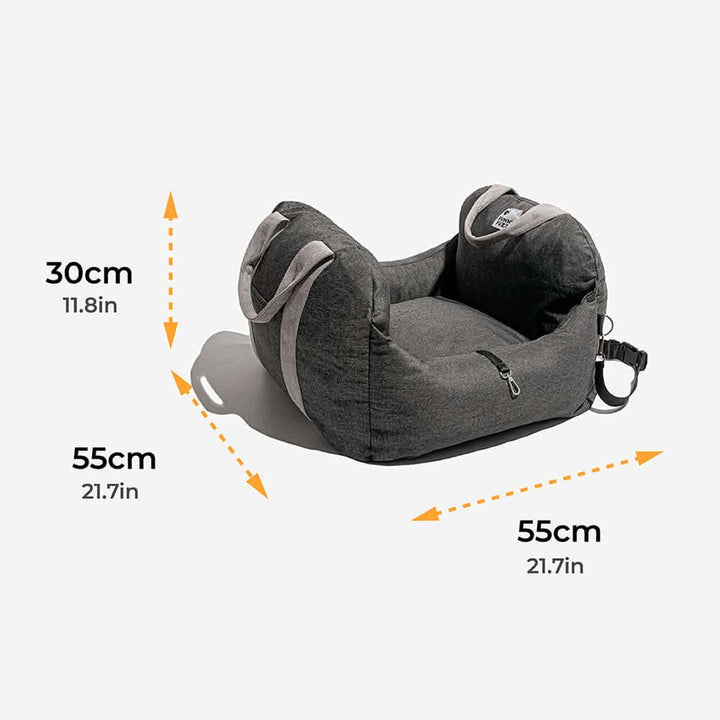 Dog Seat Bed with Safety Belt & Non-Slip Bottom for Comfortable Rides
