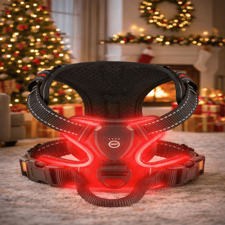 Rechargeable LED Dog Harness for Enhanced Nighttime Safety