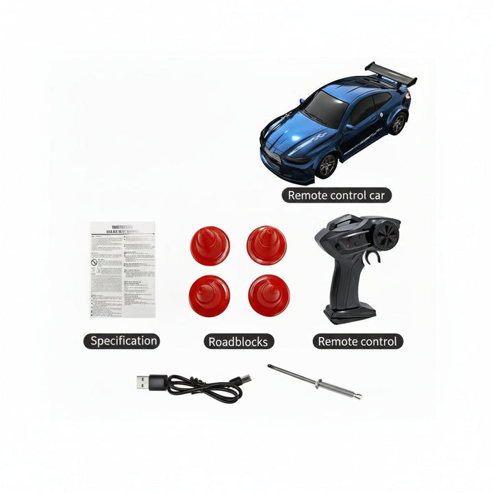 Compact 1:64 Remote-Controlled Drift Car for Smooth Gliding