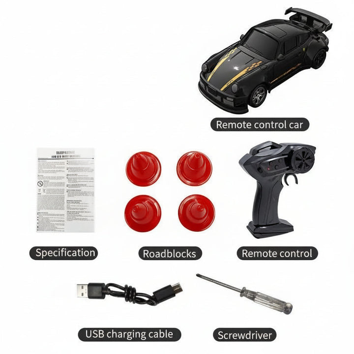 Compact 1:64 Remote-Controlled Drift Car for Smooth Gliding