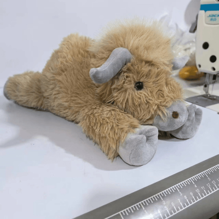 Charming Highland Cow Plush Toy with Fluffy, Rustic Charm