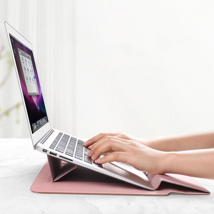 Adjustable Laptop Stand & Sleeve – Enhanced Ergonomic Comfort for Work
