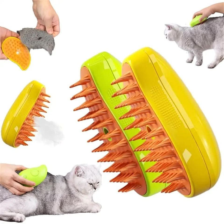 Steam Brush for Pets with Coat Care and Hair Removal