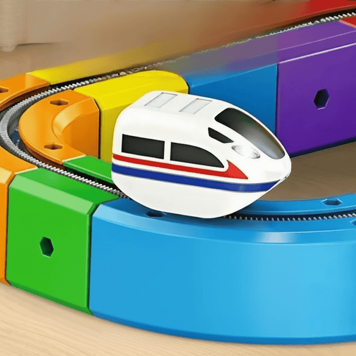 3D Train Building Set for Kids with Rechargeable Locomotive