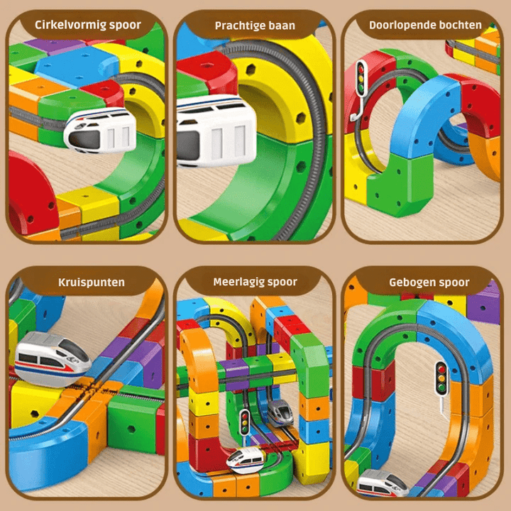 3D Train Building Set for Kids with Rechargeable Locomotive