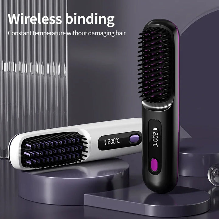 Wireless Hair Straightener | USB Charging & LCD Display | Ceramic & Ion Technology