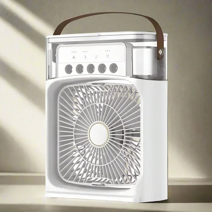 Portable 3-In-1 Mini Air Cooler, Humidifier, and Night Light for Desk