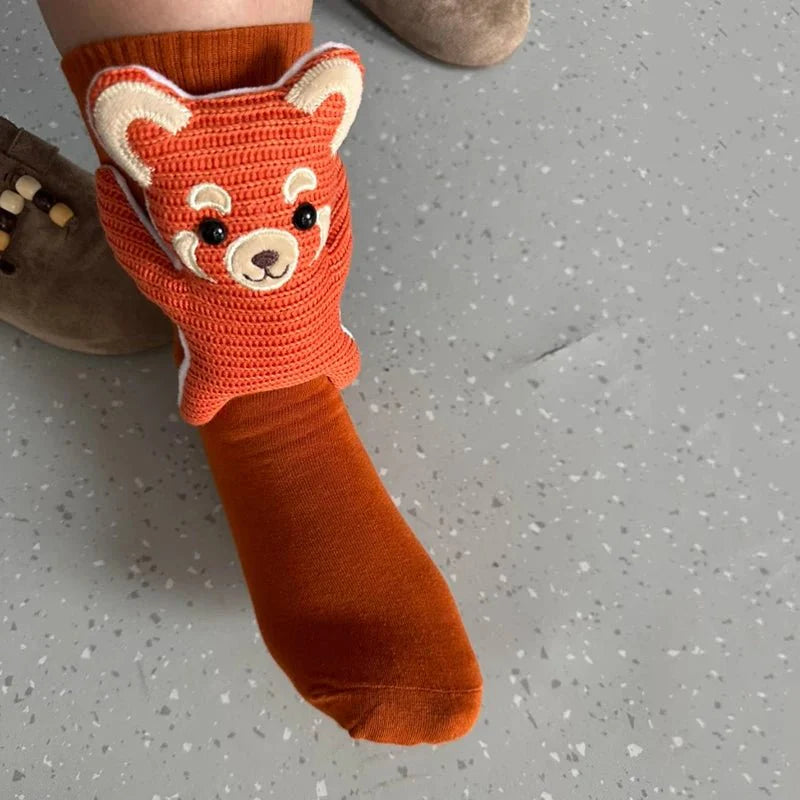 Cozy House Socks with Adorable 3D Animal Design and Safe Non-Slip Sole