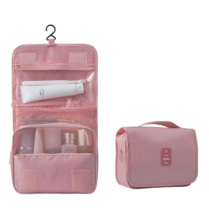 Compact Travel Toiletry Bag | 6 Compartments & Moisture Pocket | Versatile & Water-Resistant Polyester