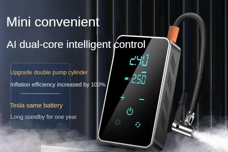 Portable Wireless Air Pump with Touchscreen – 150psi Air Pump for Cars and Bicycles