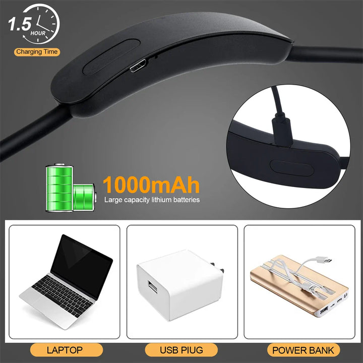 Rechargeable LED Neck Light | USB Powered | 3 Light Colors & Stepless Dimming | Flexible & Portable Design