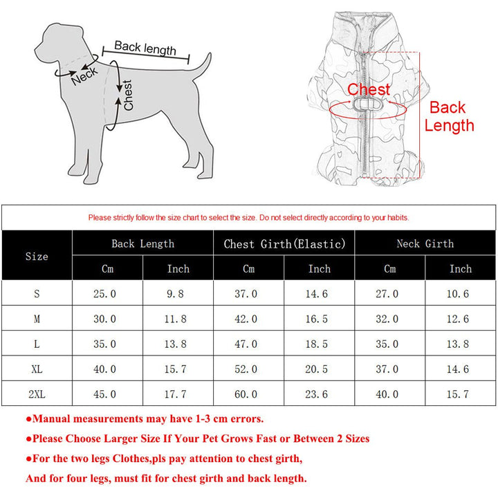 Warm & Waterproof Winter Jacket for Dogs with Reflective Stripes