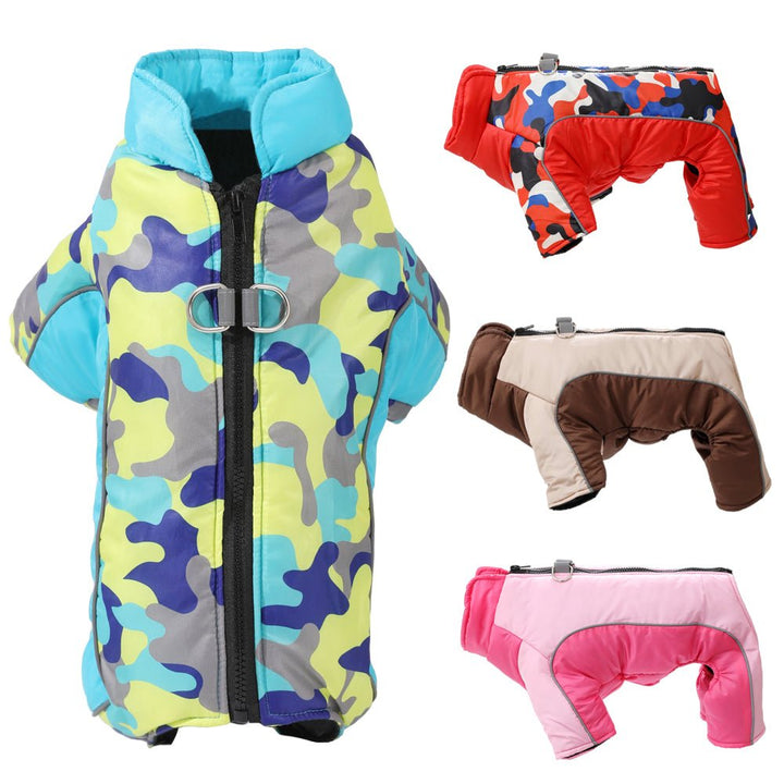 Warm & Waterproof Winter Jacket for Dogs with Reflective Stripes