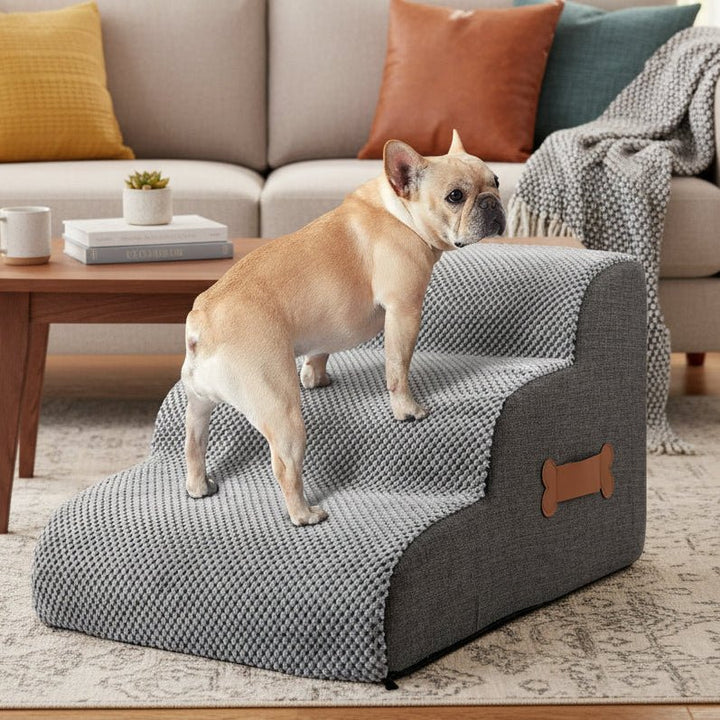 Soft Dog Steps for Bed with Joint-Friendly Incline