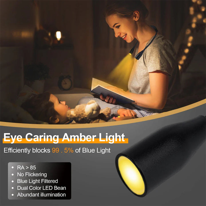 Rechargeable LED Neck Light | USB Powered | 3 Light Colors & Stepless Dimming | Flexible & Portable Design