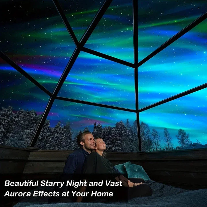 Northern Lights Projector | Music Sync & Remote Control | RGB Mood Light | USB Charging | 7.8×7.8×8.7 cm
