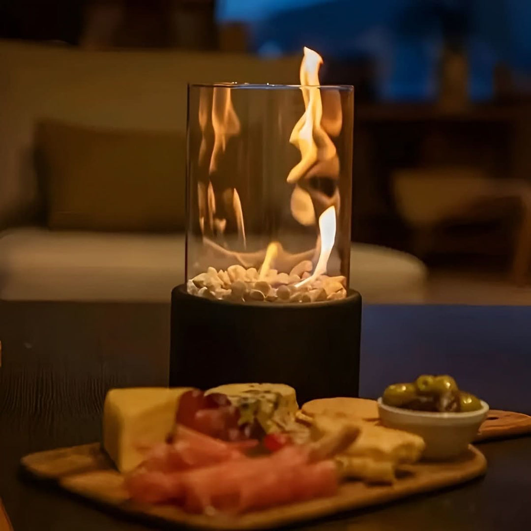 Smoke-Free Tabletop Fireplace for Elegant Indoor and Outdoor Use