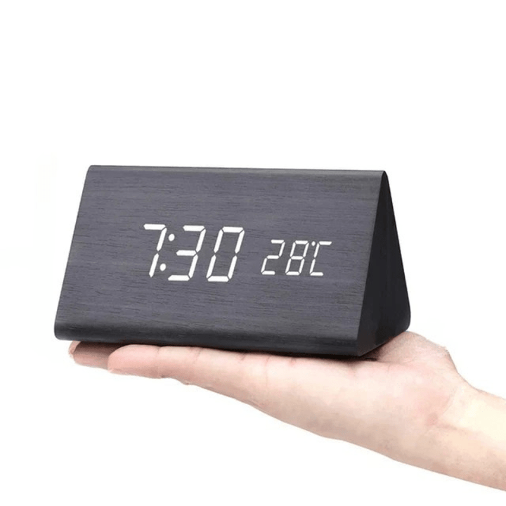 LED Wooden Clock with Voice Control for Stylish Time Display