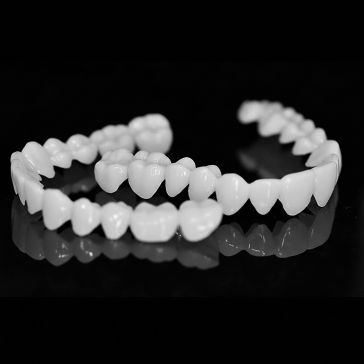 Dental Prosthesis with White Dental Lenses