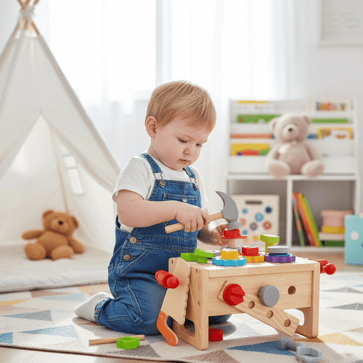 Children's Wooden Toolbox – Creative Play for Developing Motor Skills from 6 Months