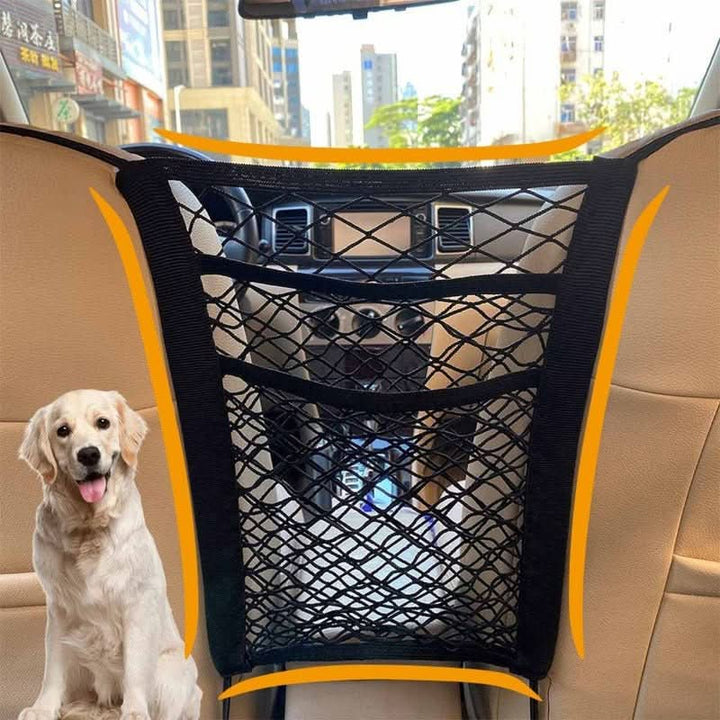 Car Safety Net for Dogs with Convenient Storage Solution